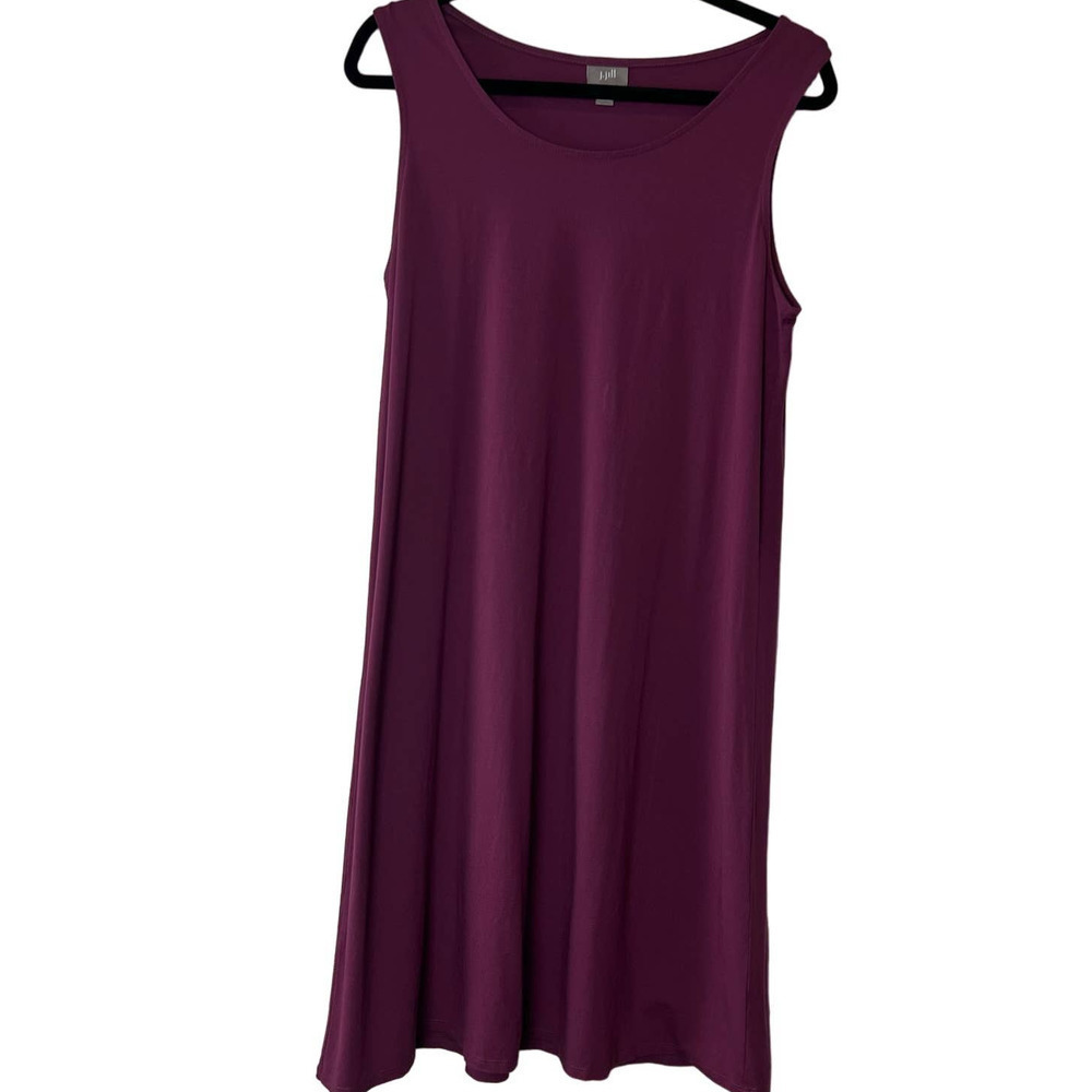 J. Jill Knit Tee Shirt Dress Magnolia Purple Sleeveless Stretch Comfort Casual M